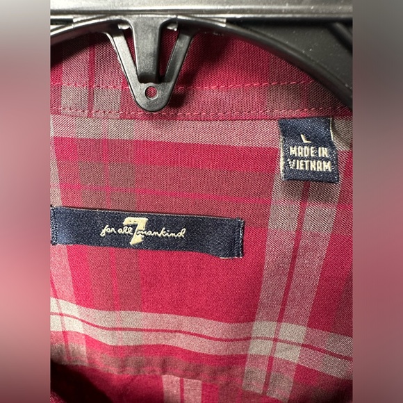 7 For All Mankind Checked Shirts Men Size L - Picture 4 of 12